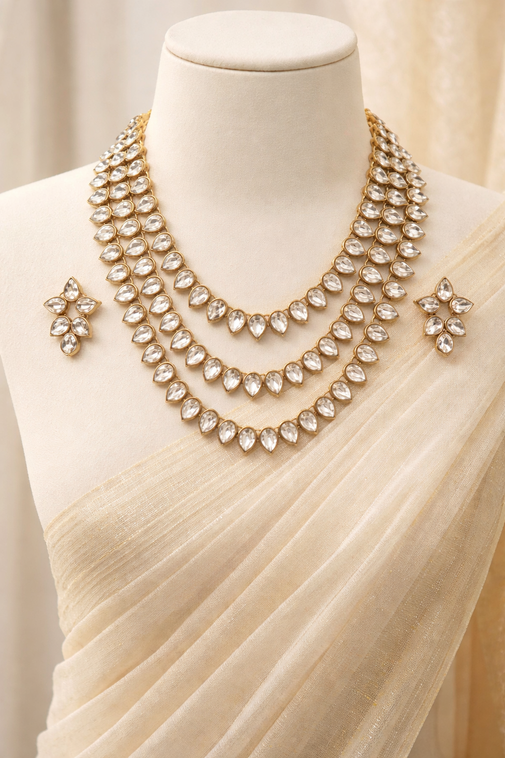 Gold Plated Kundan Jewelry Set